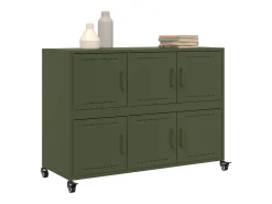 Aparador de acero verde oliva 100,5x39x72 cm