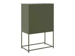 Aparador de acero verde oliva 68,5x38,5x107 cm