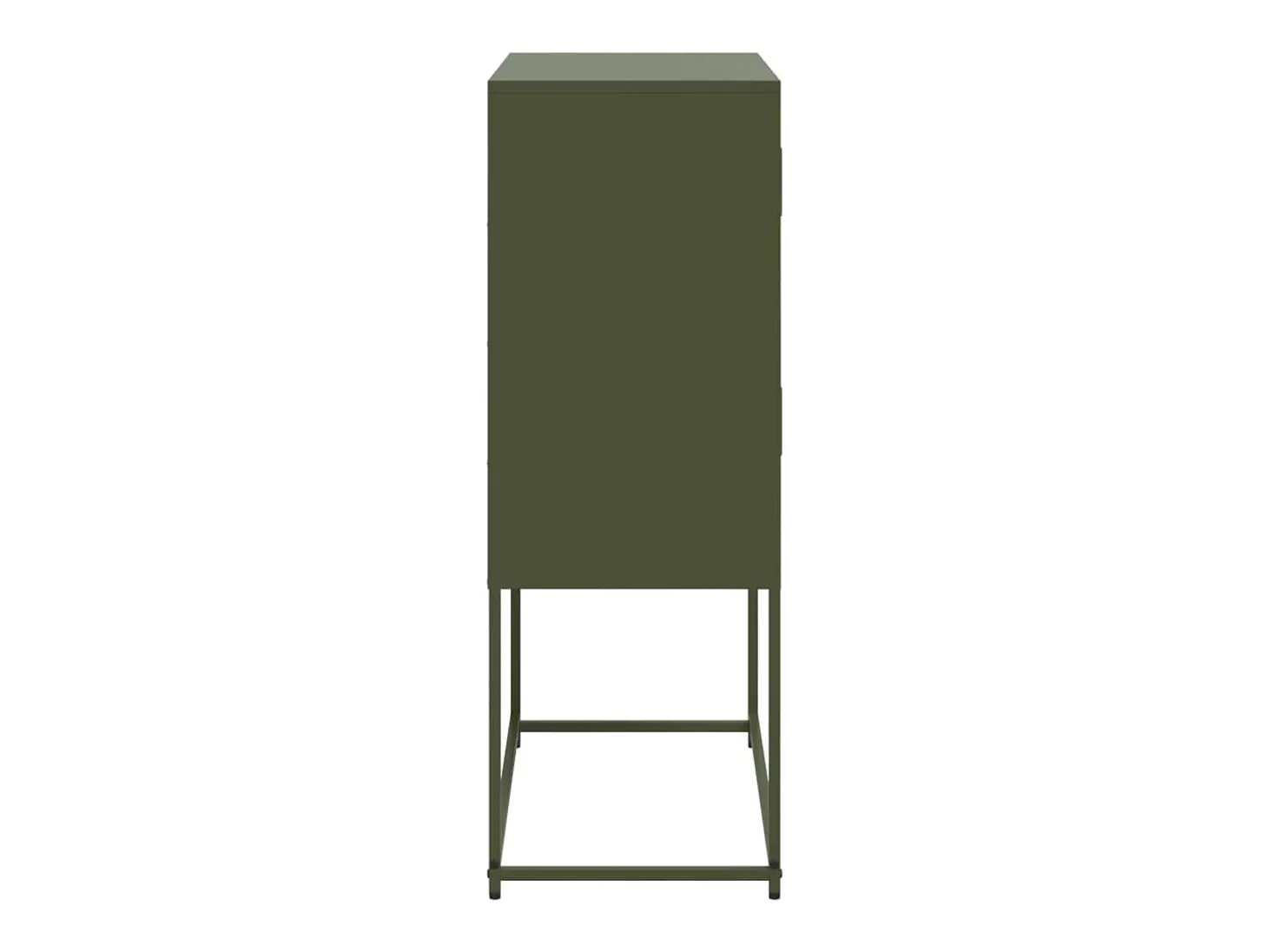 Aparador de acero verde oliva 68,5x38,5x107 cm