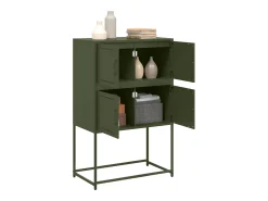 Aparador de acero verde oliva 68,5x38,5x107 cm
