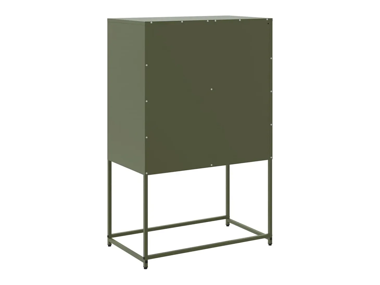 Aparador de acero verde oliva 68,5x38,5x107 cm