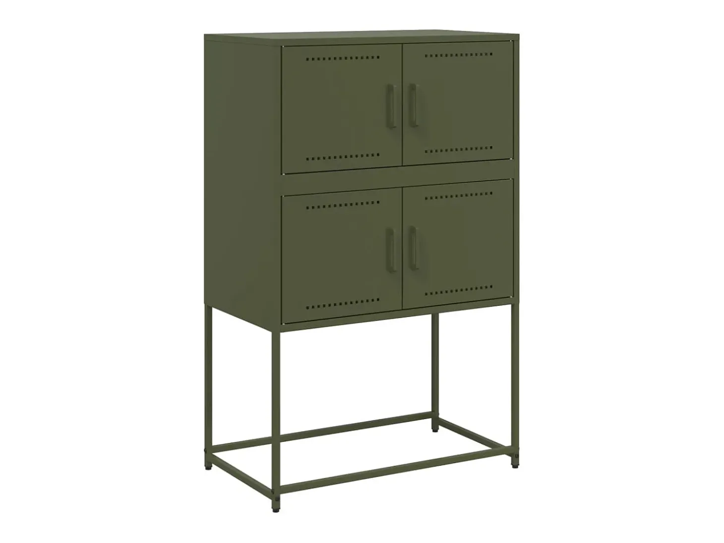 Aparador de acero verde oliva 68,5x38,5x107 cm