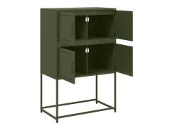 Aparador de acero verde oliva 68,5x38,5x107 cm