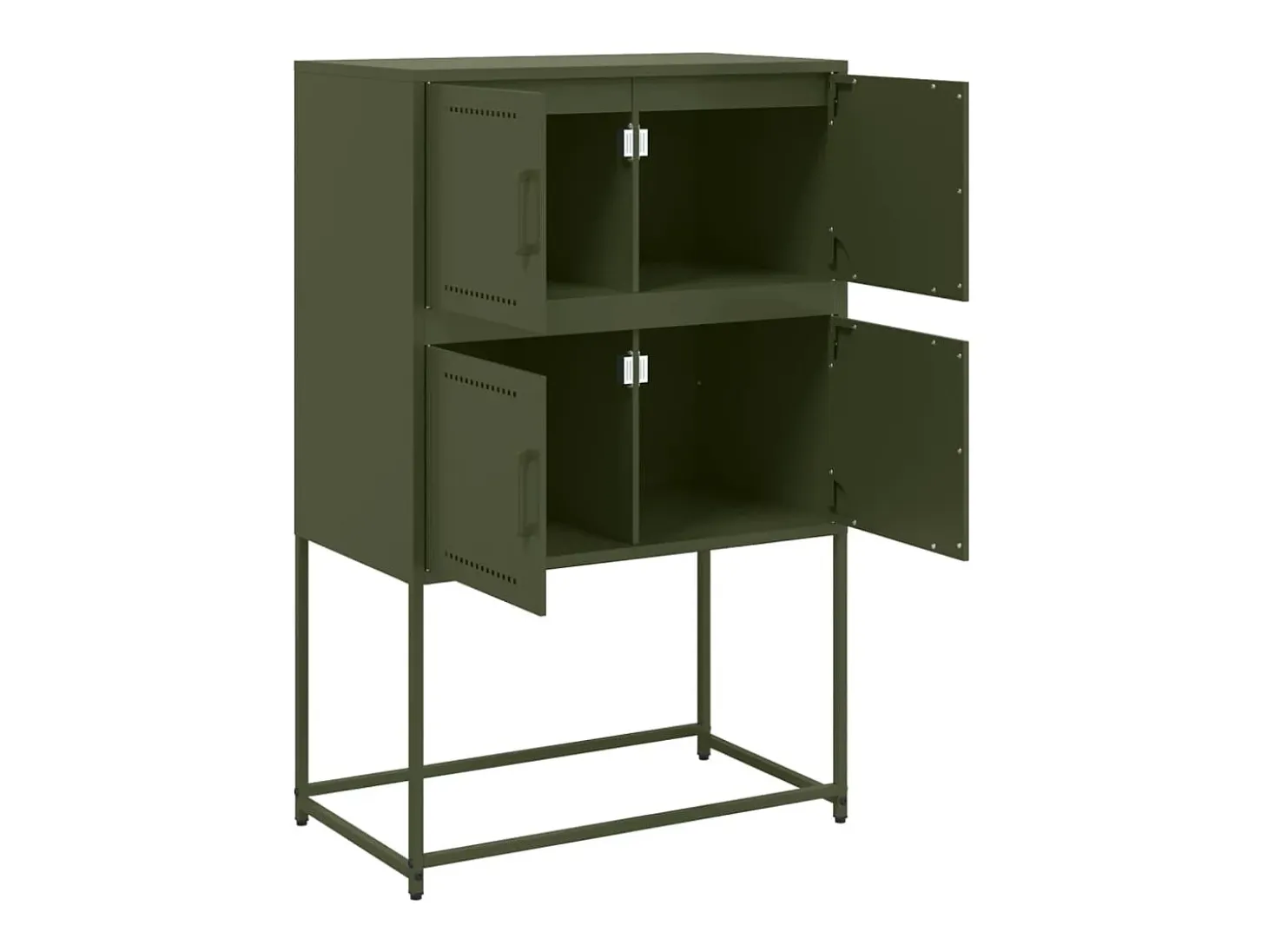 Aparador de acero verde oliva 68,5x38,5x107 cm