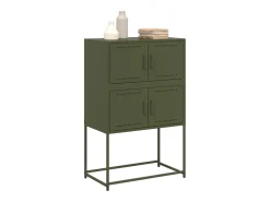 Aparador de acero verde oliva 68,5x38,5x107 cm