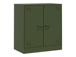 Aparador de acero verde oliva 67x39x73 cm