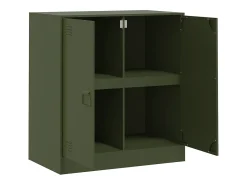 Aparador de acero verde oliva 67x39x73 cm