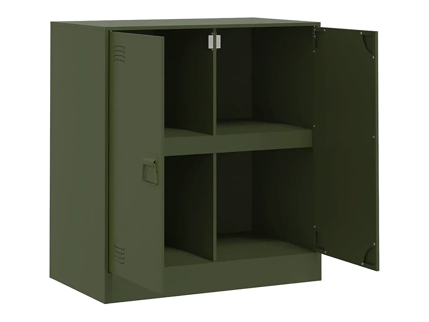 Aparador de acero verde oliva 67x39x73 cm