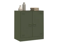 Aparador de acero verde oliva 67x39x73 cm