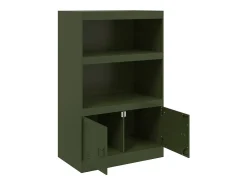 Aparador de acero verde oliva 67x39x107 cm