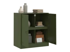 Aparador de acero verde oliva 67x39x73 cm