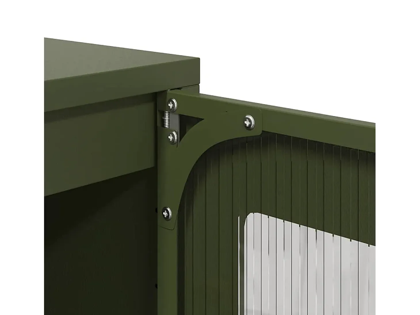 Aparador de acero verde oliva 68x39x123 cm