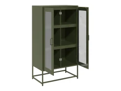 Aparador de acero verde oliva 68x39x123 cm