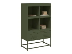 Aparador de acero verde oliva 68x39x111,5 cm