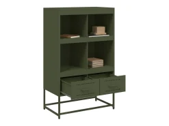 Aparador de acero verde oliva 68x39x111,5 cm