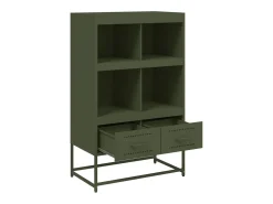 Aparador de acero verde oliva 68x39x111,5 cm