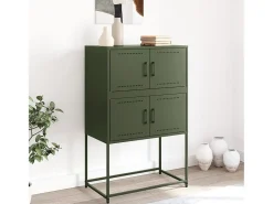 Aparador de acero verde oliva 68,5x38,5x107 cm ES606574