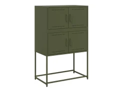 Aparador de acero verde oliva 68,5x38,5x107 cm ES606574