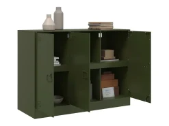 Aparador de acero verde oliva 99x39x73 cm