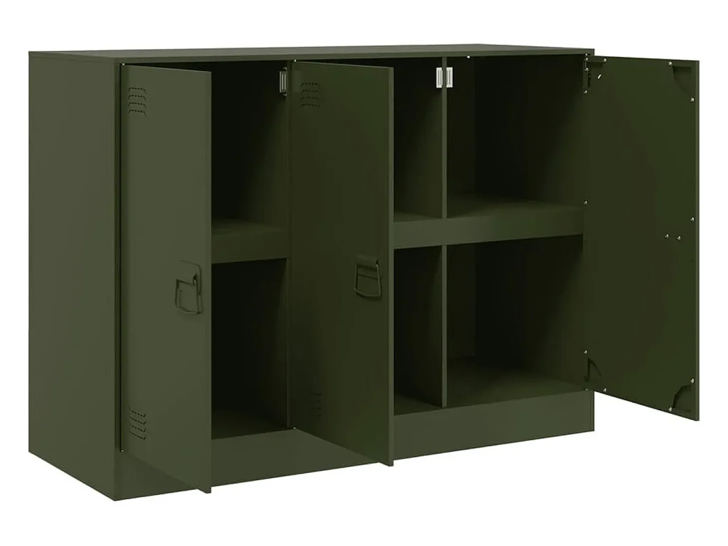 Aparador de acero verde oliva 99x39x73 cm