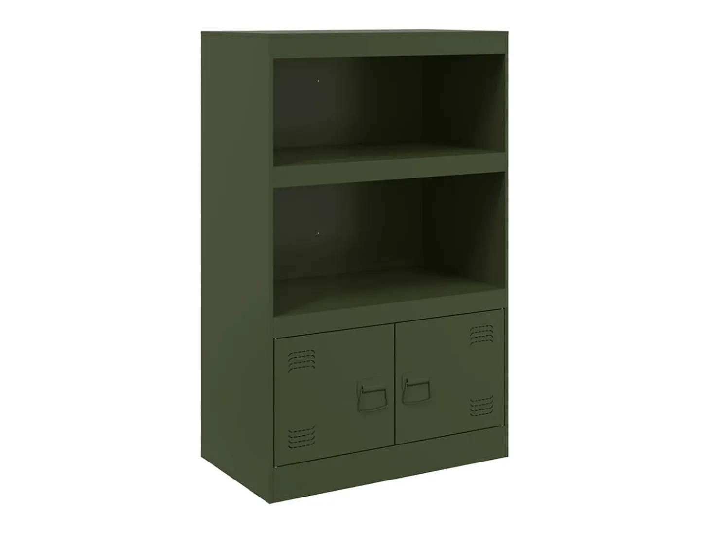 Aparador de acero verde oliva 67x39x107 cm ES794356