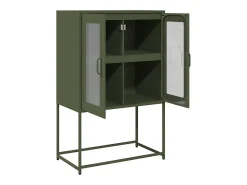 Aparador de acero verde oliva 68x39x107 cm