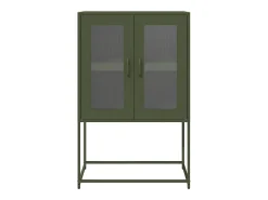 Aparador de acero verde oliva 68x39x107 cm
