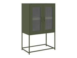 Aparador de acero verde oliva 68x39x107 cm