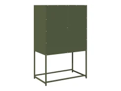 Aparador de acero verde oliva 68x39x107 cm