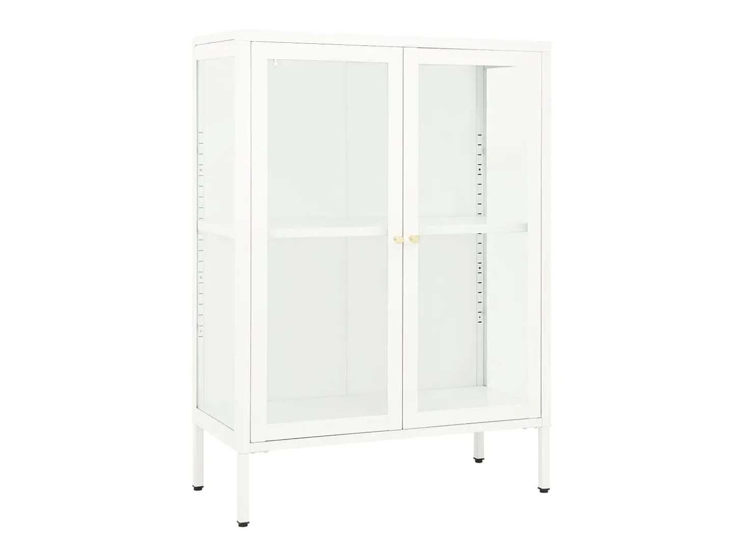 Aparador de acero y vidrio blanco 75x35x105 cm ES626222