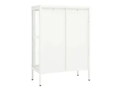 Aparador de acero y vidrio blanco 75x35x105 cm ES626222