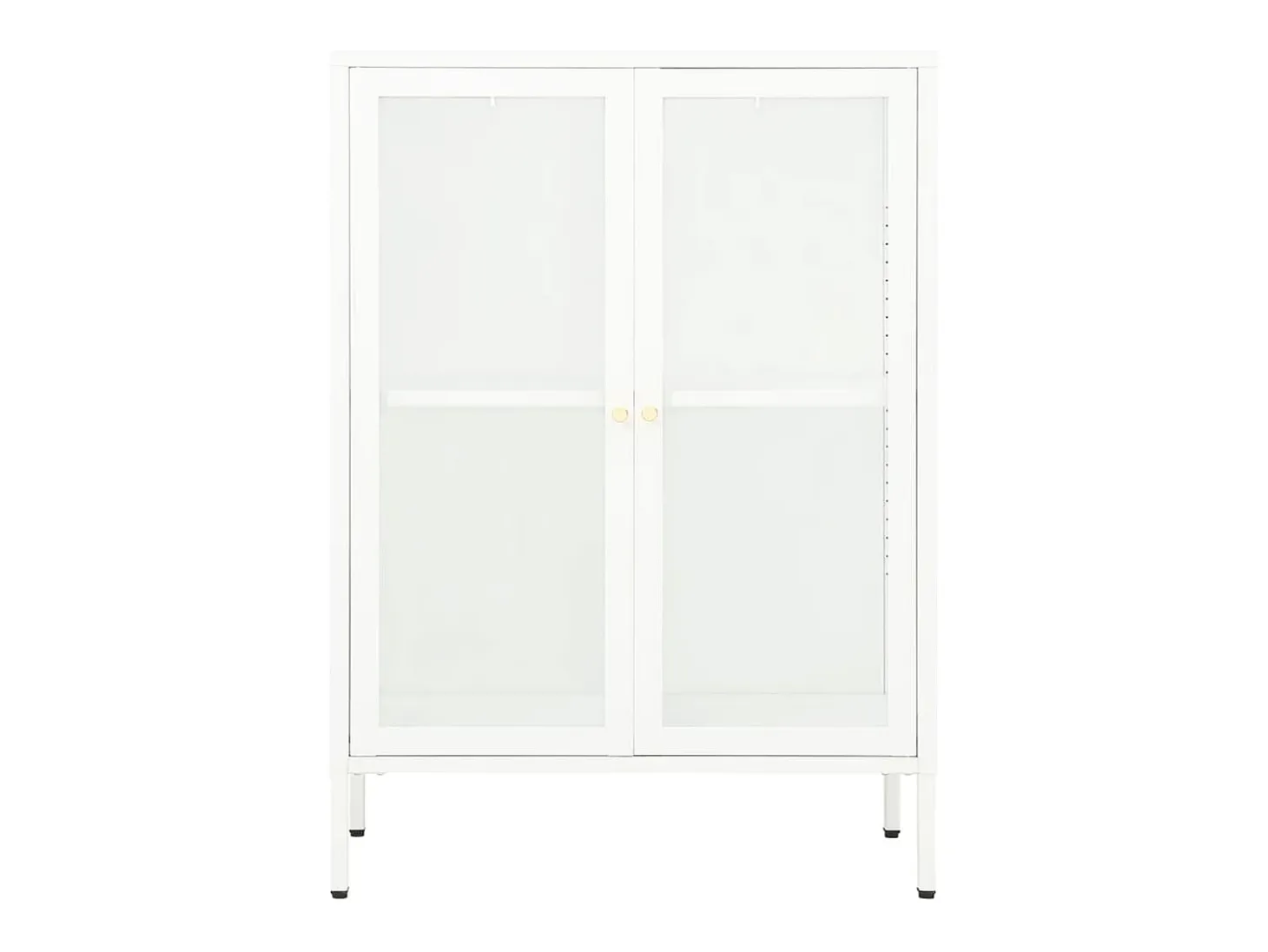 Aparador de acero y vidrio blanco 75x35x105 cm ES626222