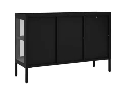 Aparador de acero y vidrio negro 105x35x70 cm ES95186