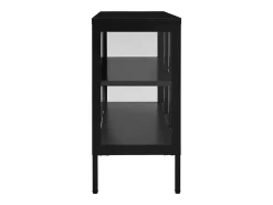 Aparador de acero y vidrio negro 105x35x70 cm ES95186