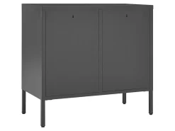 Aparador de acero y vidrio templado antracita 75x35x70 cm ES20294
