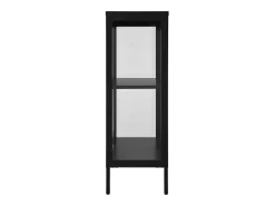 Aparador de acero y vidrio negro 75x35x105 cm