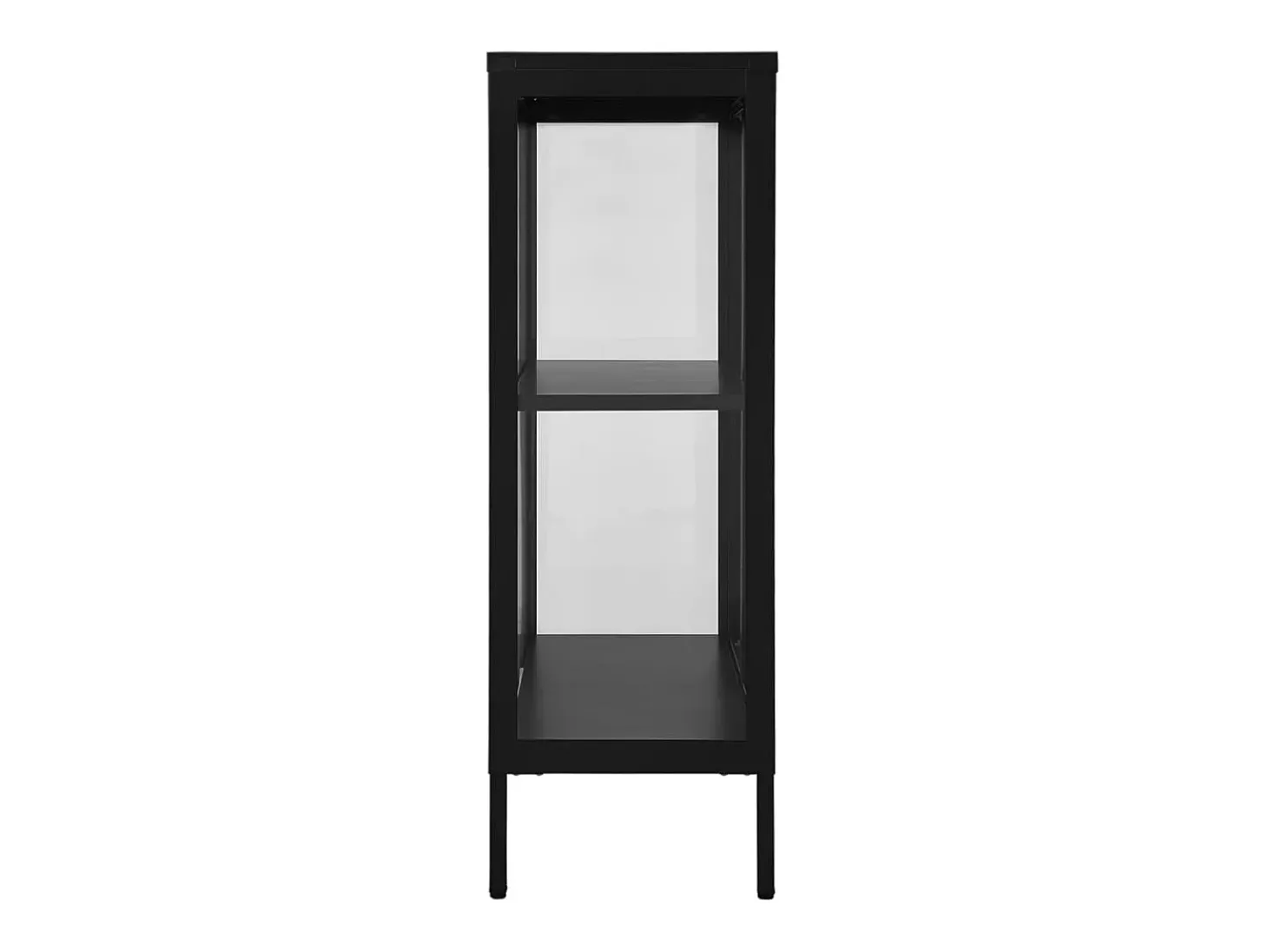 Aparador de acero y vidrio negro 75x35x105 cm