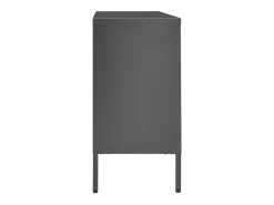 Aparador de acero y vidrio templado blanco 105x35x70 cm ES922312