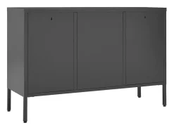 Aparador de acero y vidrio templado blanco 105x35x70 cm ES922312
