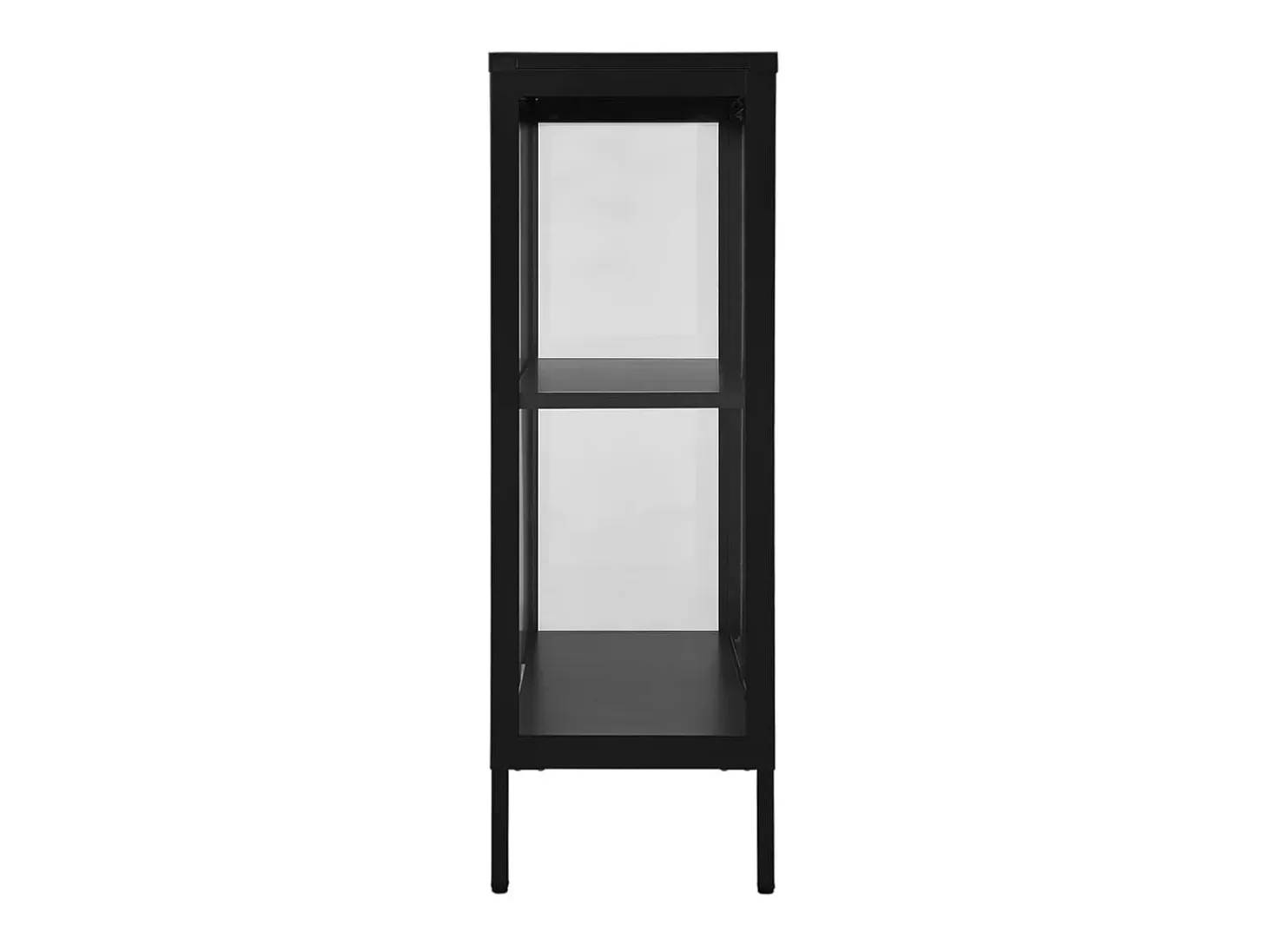 Aparador de acero y vidrio negro 75x35x105 cm ES58640