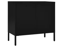 Aparador de acero y vidrio templado negro 75x35x70 cm ES95021