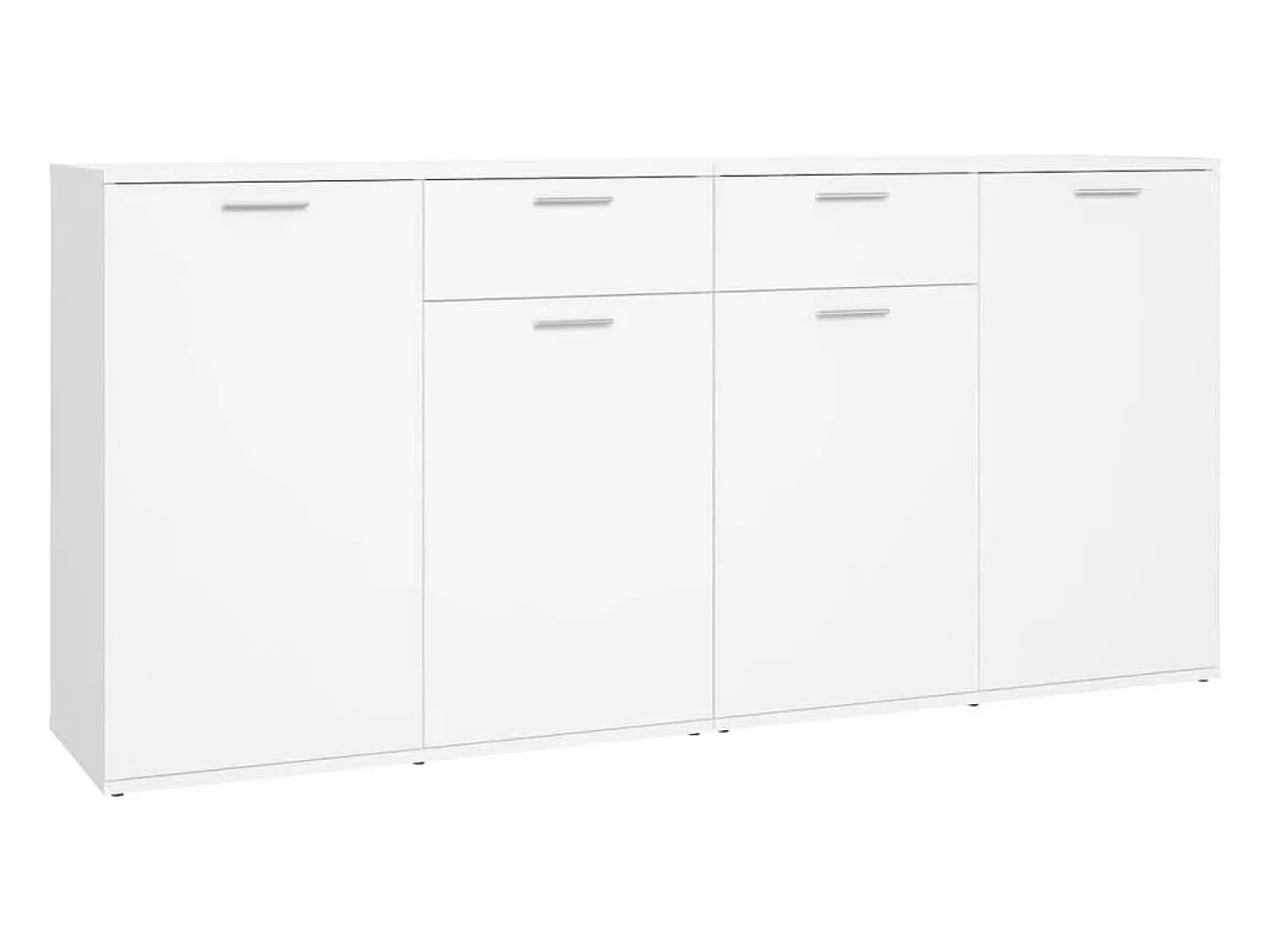 Aparador de aglomerado blanco 160x36x75 cm