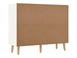 Aparador de aglomerado color blanco y roble Sonoma 90x30x72 cm