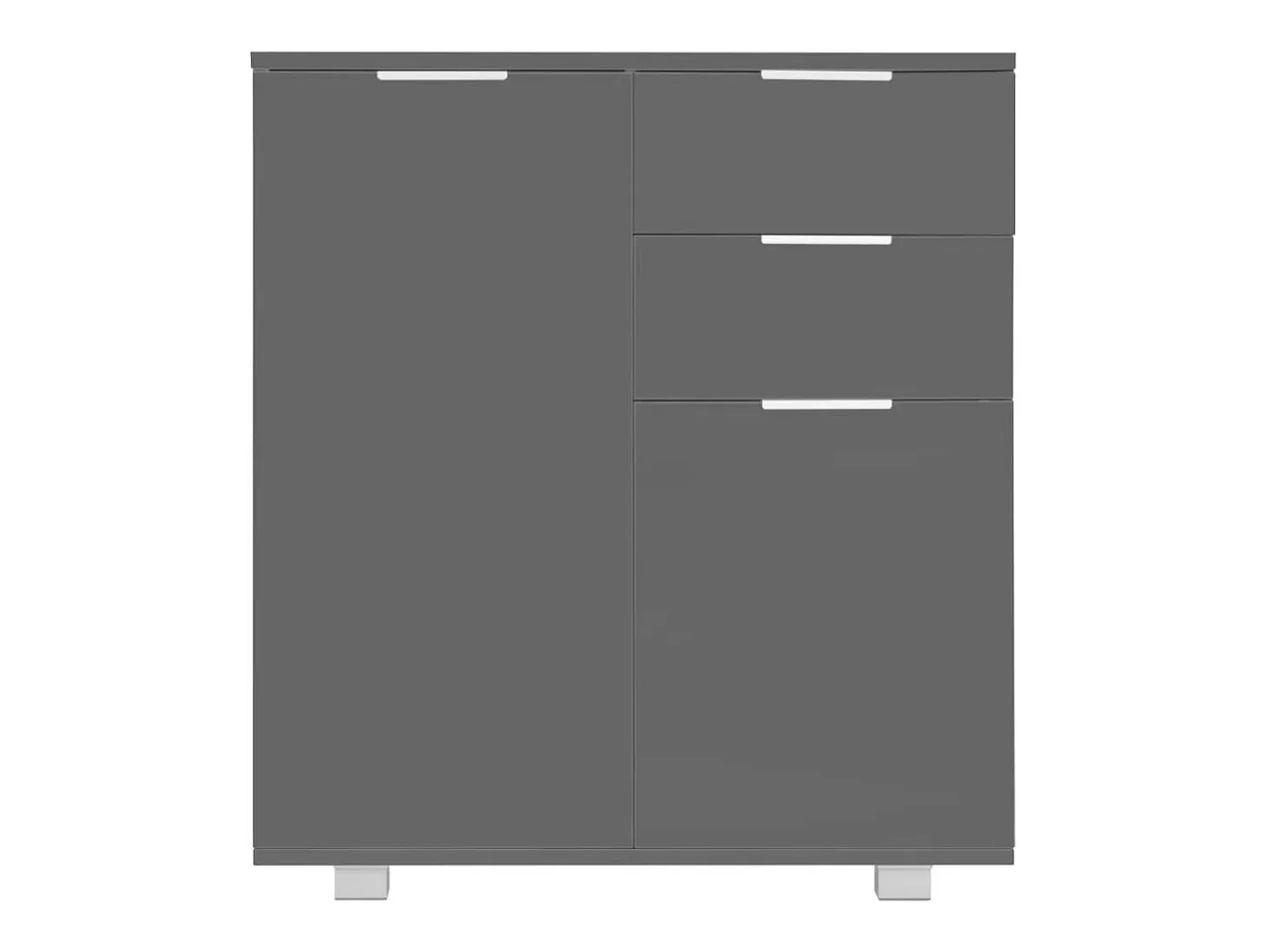 Aparador de aglomerado gris brillante 71x35x80 cm ES596521