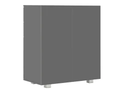 Aparador de aglomerado gris brillante 71x35x80 cm