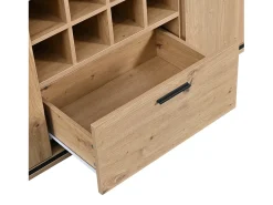 Aparador de almacenamiento, elegante vitrina para vinos con puertas dobles, estante de vidrio y soporte para vinos: almacenamiento perfecto