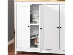 Aparador de Almacenamiento con Encimera Isla de Cocina Múltiple con 2 Puertas y 6 Estantes KNL09-WN SoBuy ES