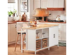 Aparador de Almacenamiento con Encimera Isla de Cocina Múltiple con 2 Puertas y 6 Estantes KNL09-WN SoBuy ES