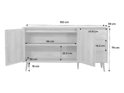 Aparador de caña, 150cm natural