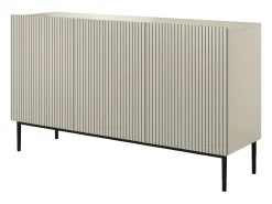 Aparador de cachemir de 3 puertas con pie de metal negro 150x45 cm